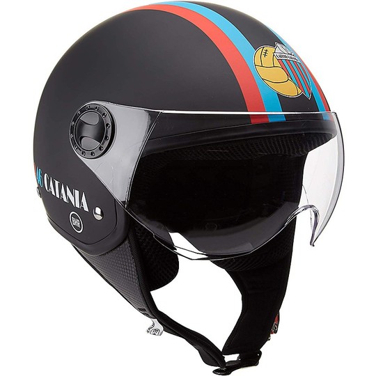 Motorcycle Helmet Demi-Jet Domed Visor BHR 801 Catania Black