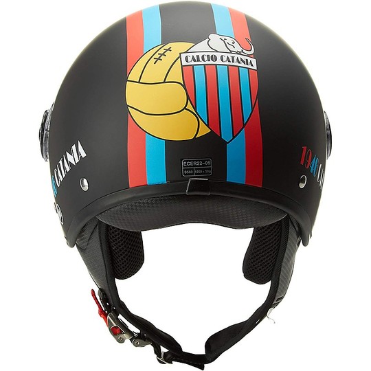Motorcycle Helmet Demi-Jet Domed Visor BHR 801 Catania Black
