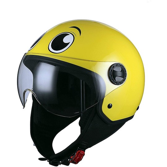 Motorcycle Helmet Demi-Jet Domed Visor BHR 801 Eyes Yellow