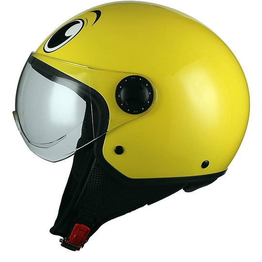 Motorcycle Helmet Demi-Jet Domed Visor BHR 801 Eyes Yellow
