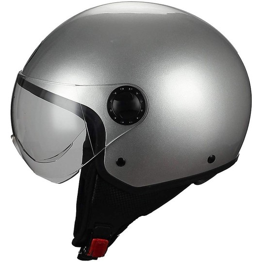 Motorcycle Helmet Demi-Jet Domed Visor BHR 801 Silver