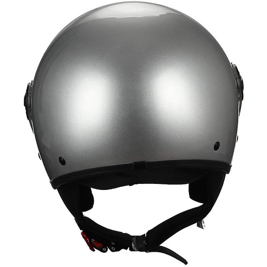 Motorcycle Helmet Demi-Jet Domed Visor BHR 801 Silver