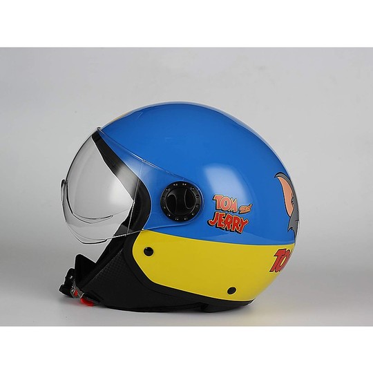 Motorcycle Helmet Demi-Jet Domed Visor BHR 801 Tom & Jerry