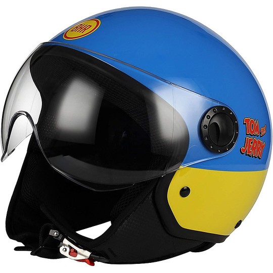 Motorcycle Helmet Demi-Jet Domed Visor BHR 801 Tom & Jerry