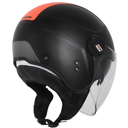 Motorcycle Helmet Demi-Jet Double Visor Origin ALPHA NEXT Matte Red Fluo Black