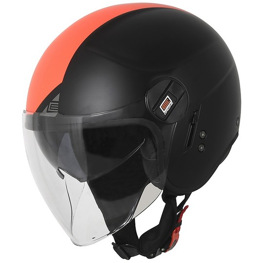 Motorcycle Helmet Demi-Jet Double Visor Origin ALPHA NEXT Matte Red Fluo Black