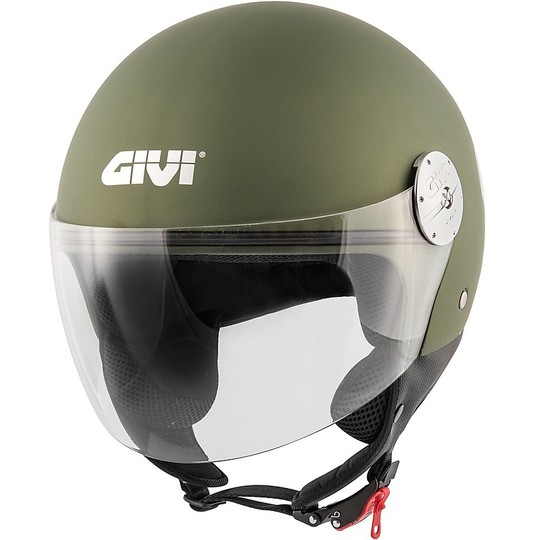 Motorcycle Helmet Demi-Jet Givi 10.7 MINI-J Solid Green Military Matte