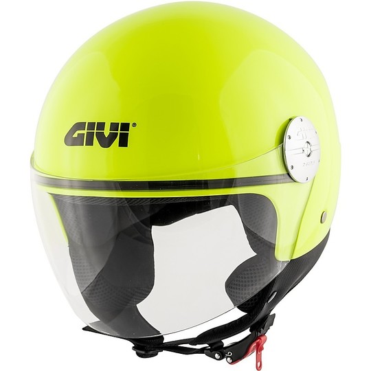 Motorcycle Helmet Demi-Jet Givi 10.7 MINI-J Solid Yellow Fluo