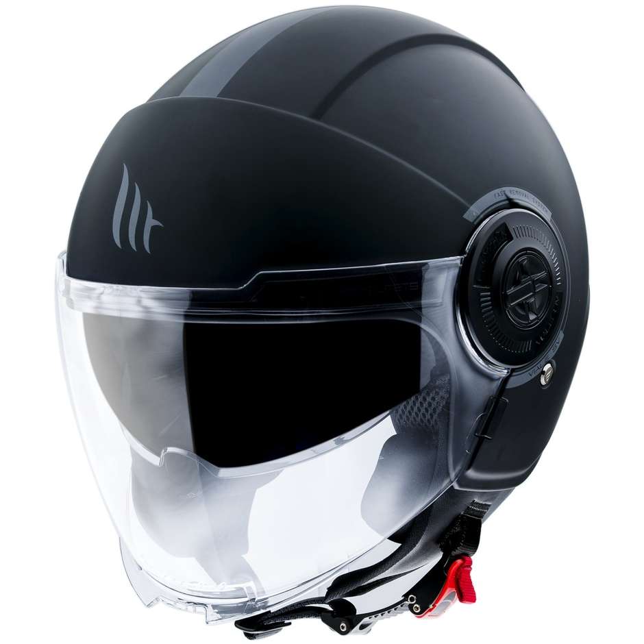 Motorcycle Helmet Demi-Jet Mt Helmet VIALE Sv Solid A1 Matt Black