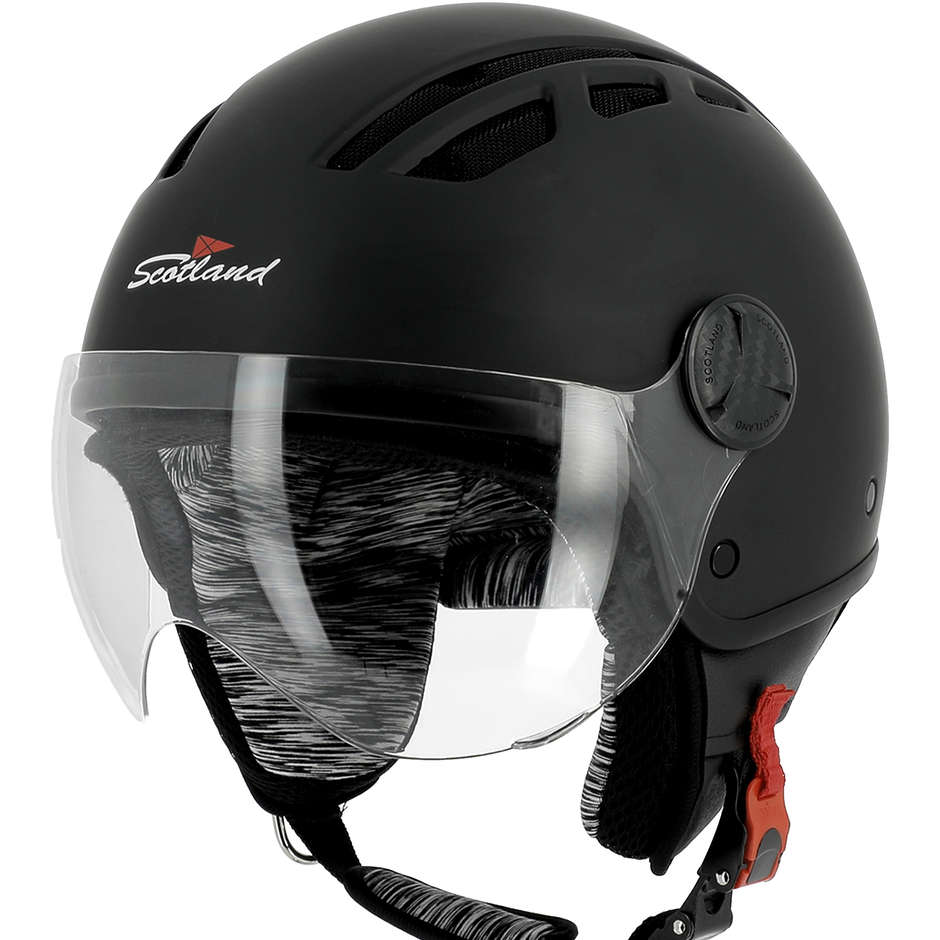 Motorcycle Helmet DEmi Jet Scotland 120027 Ventotene Aerated Matt Black