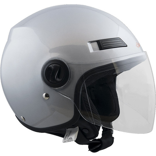 Motorcycle Helmet Demi Jet Ska-P Metropoli Silver Metal