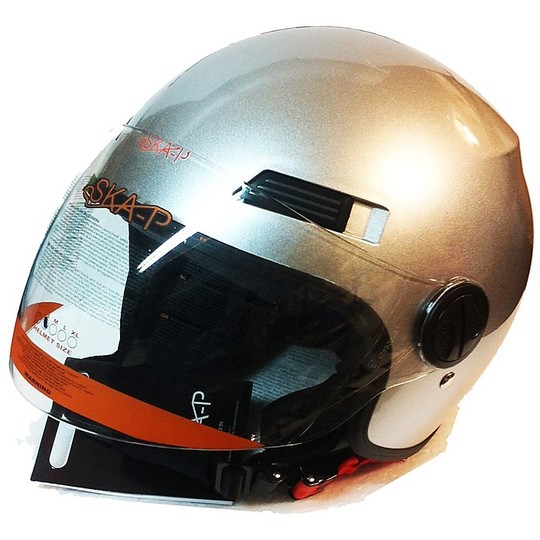 Motorcycle Helmet Demi Jet Ska-P Urban Silver Metal
