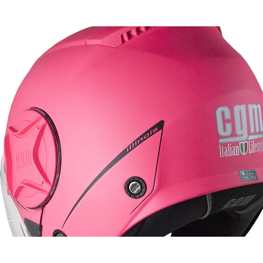 Motorcycle Helmet Double Jet Visor CGM 129a ILLINOIS Opaque Fluo Pink