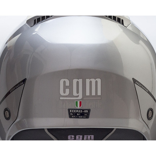 Motorcycle Helmet Double Jet Visor CGM 129a ILLINOIS Silver