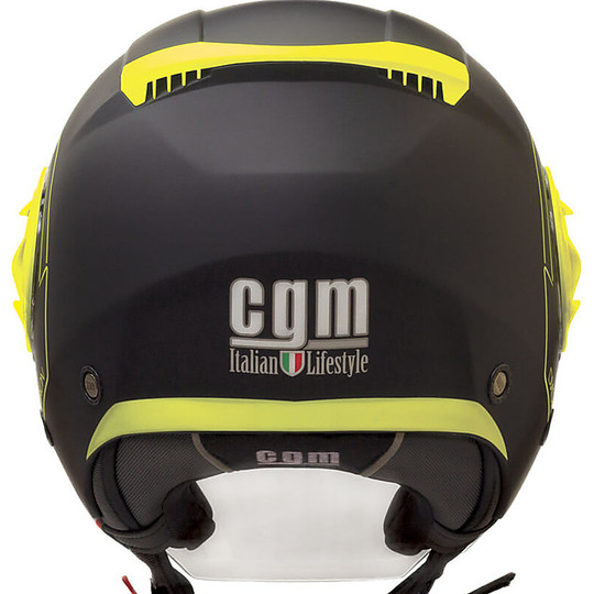 Motorcycle Helmet Double Jet Visor CGM 129s DIXON Fluo Yellow Matt