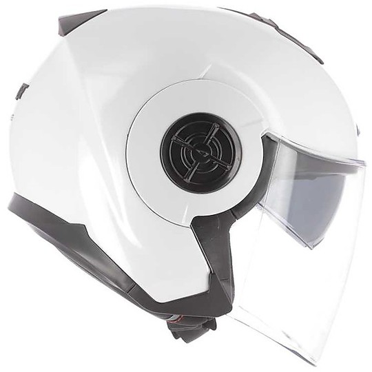 Motorcycle Helmet Double Jet Visor Fiber Aston AVIATOR Glossy White