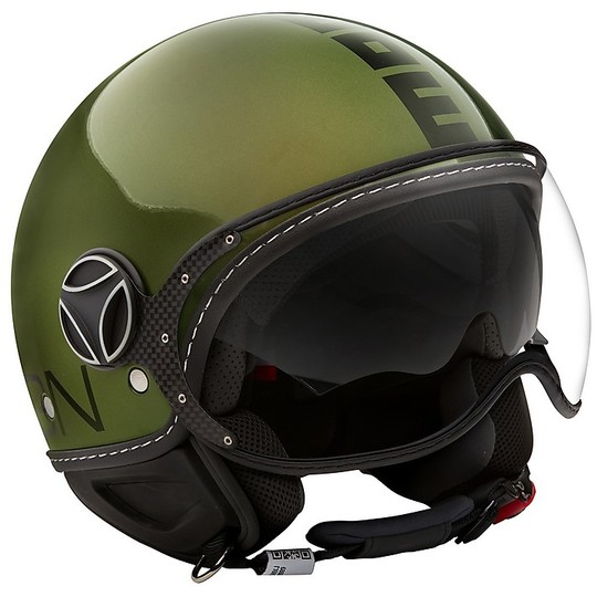 Motorcycle Helmet Double Jet Visor Momo Design FGTR Fighter EVO Glossy Green Decal Black