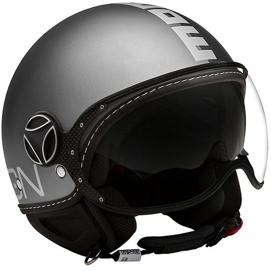 Motorcycle Helmet Double Jet Visor Momo Design FGTR Fighter EVO JOKER Black Decal Gray