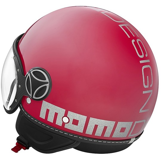 Motorcycle Helmet Double Jet Visor Momo Design FGTR Fighter EVO Magenta Decal Glitter