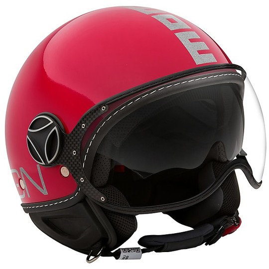 Motorcycle Helmet Double Jet Visor Momo Design FGTR Fighter EVO Magenta Decal Glitter
