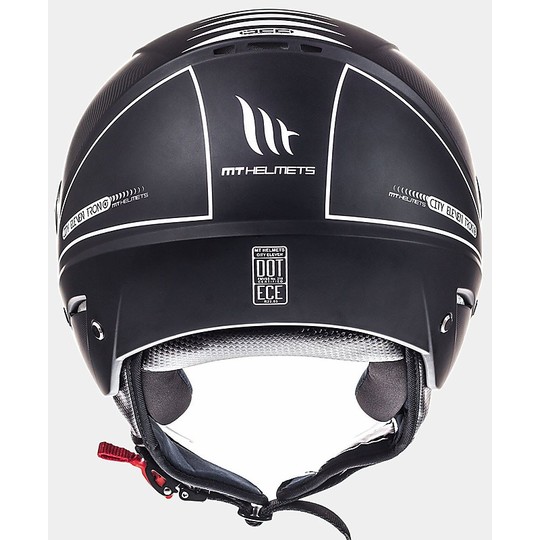Motorcycle Helmet Double Jet Visor MT Helmets City Eleven Sv Tron Matt Black White