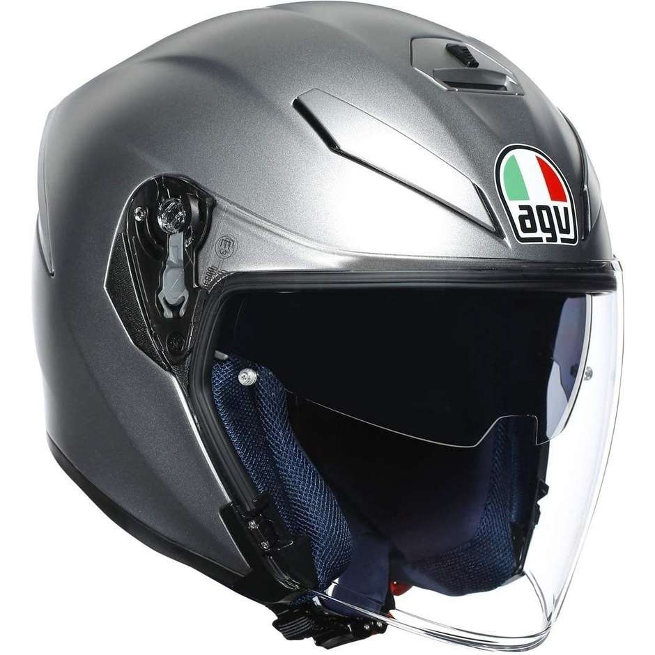 Motorcycle Helmet Double Visor Jet AGV K-5 Jet Gray Mono Opaque