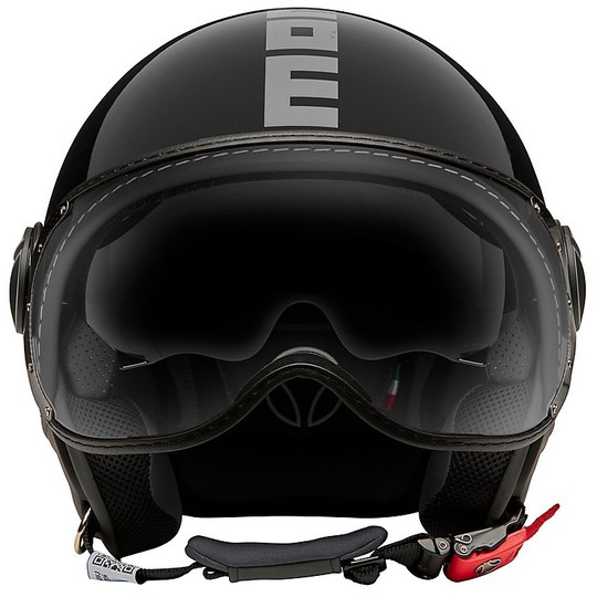 Motorcycle Helmet Double Visor Jet Momo Design FGTR Fighter EVO Glossy Black Gray Decal
