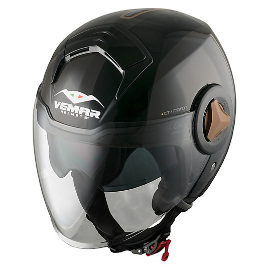 Motorcycle Helmet Double Visor Jet Vemar JY20 BREEZE Radar Black Gold