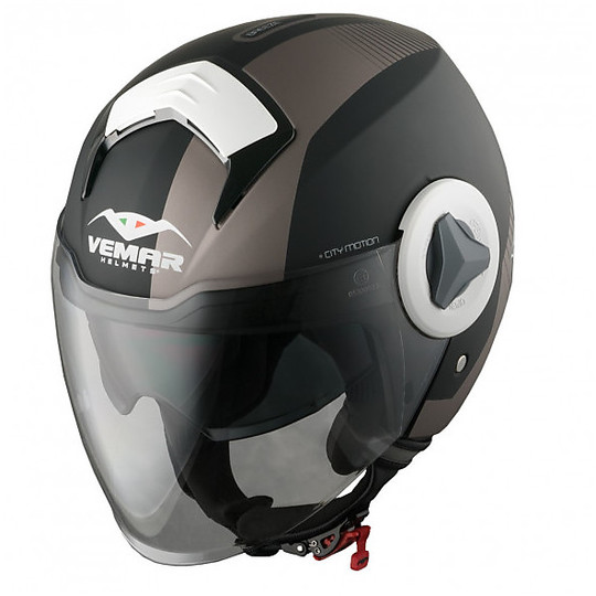 Motorcycle Helmet Double Visor Jet Vemar JY20 BREEZE Radar Black Matt Gray