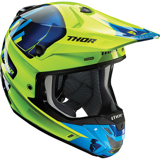 Motorcycle helmet Enduro Cross Thor Verge 2017 Vortechs Green Fluorescent Blue