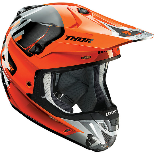Motorcycle helmet Enduro Cross Thor Verge 2017 Vortechs Orange Fluo Grey