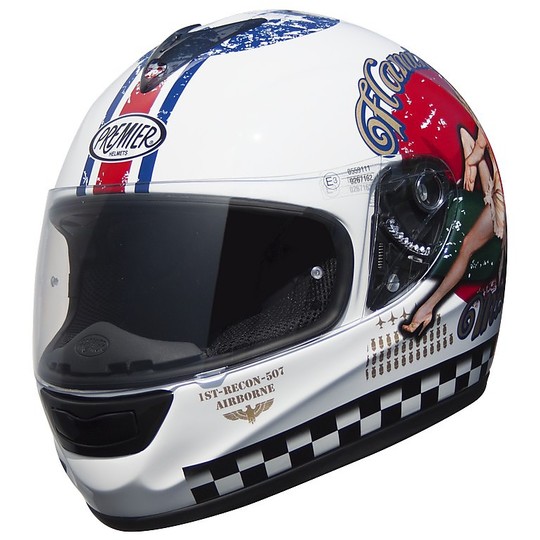 Motorcycle Helmet Fiber Premier Monza Pin Up U8