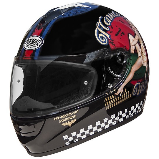 Motorcycle Helmet Fiber Premier Monza Pin Up U9BM Opaco