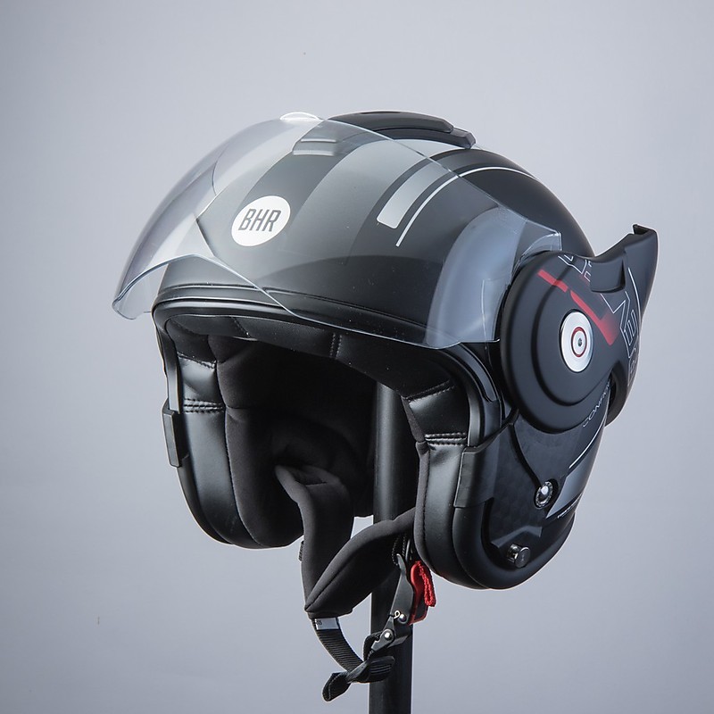 Motorcycle Helmet Flip-Up BHR 807 REVERSE COOL Black For Sale Online