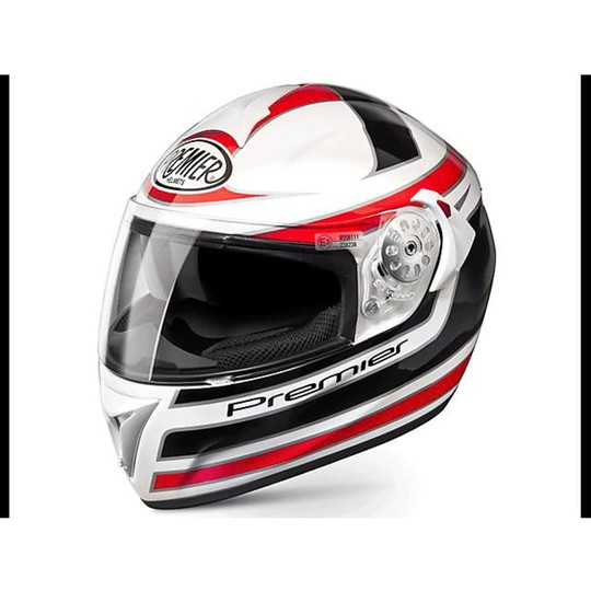 Motorcycle Helmet Full Premier Angel FF2 White / Red Dual Visor