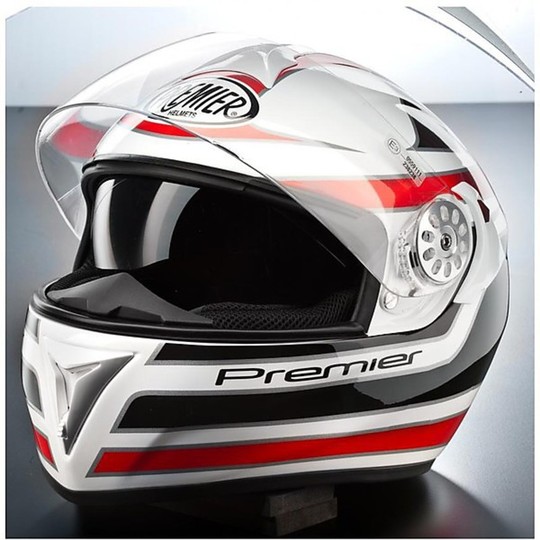 Motorcycle Helmet full Premier FF2 Angel White / Blue Double Visor