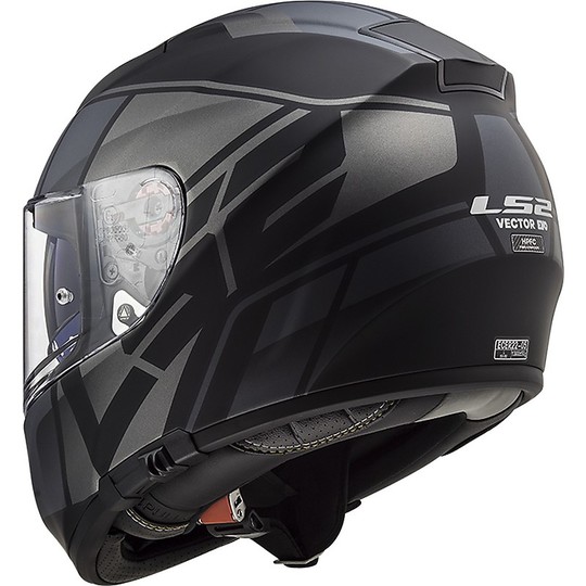 Motorcycle Helmet HPFC Fiber LS2 FF397 VECTOR Kripton Black Titanium Matt