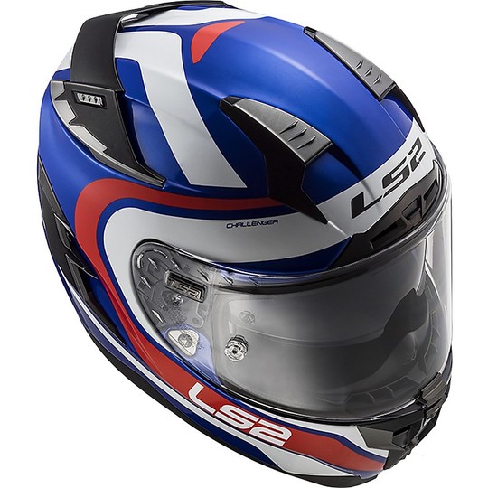 Motorcycle Helmet HPFC LS2 FF327 CHALLENGER Fusion Blue Red