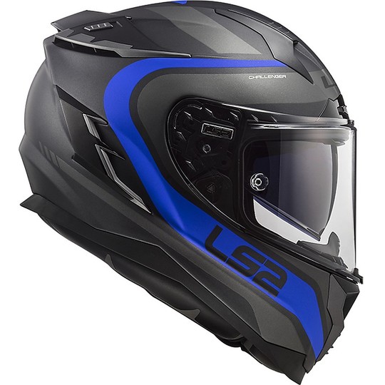 Motorcycle Helmet HPFC LS2 FF327 CHALLENGER Fusion Titanium Blue