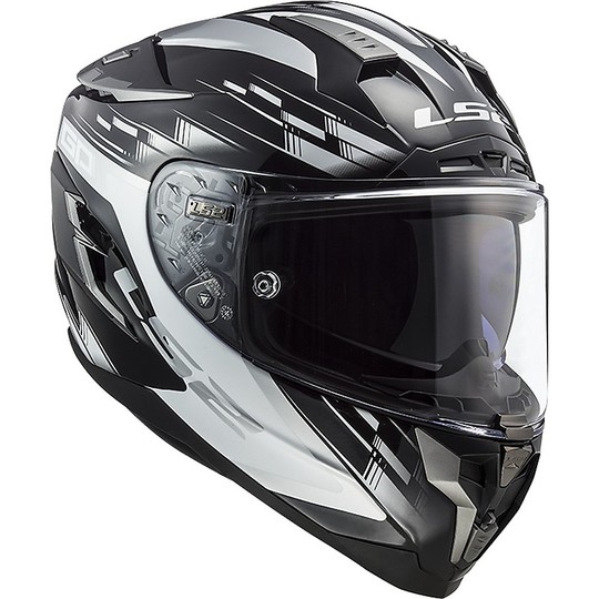 Motorcycle Helmet HPFC LS2 FF327 CHALLENGER GP Black White