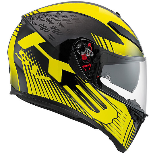 Motorcycle Helmet Inetgrale AGV K-3 SV Pinlock Multi Glimpse Black Yellow 2017