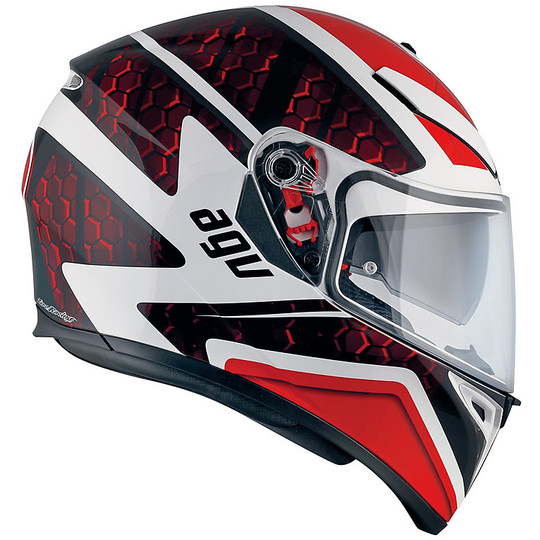 Motorcycle Helmet Inetgrale AGV K-3 SV Pinlock Multi Pulse White Black Red 2017