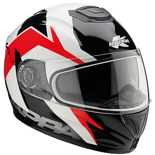 Motorcycle Helmet Integra KAPPA KV21 Toledo Double Visor Black White Red