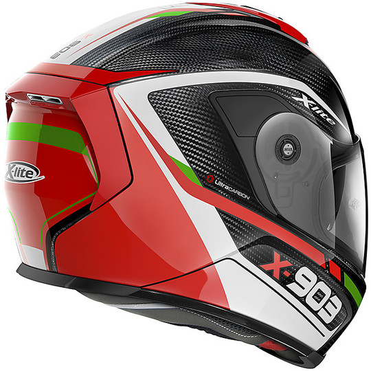Motorcycle Helmet Integral Carbon X-Lite X-903 Ultra Carbon Cavalcade N-Com 010 Black Red