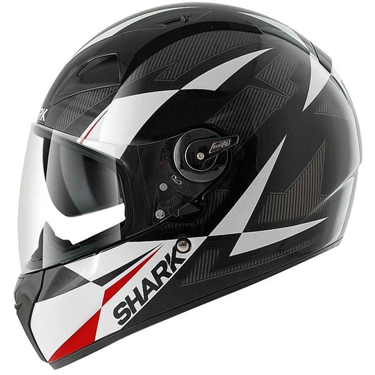 Motorcycle helmet Integral Double Visera Shark Vision R 2 cisor Black White Red