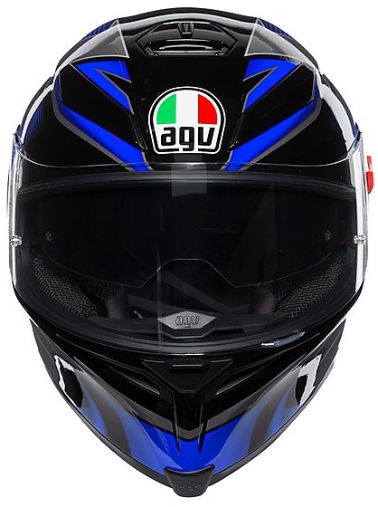 Motorcycle Helmet Integral Fiber AGV K-5 S Multi HURRICANE 2.0 Black Blue  For Sale Online 