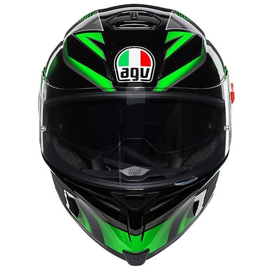 Motorcycle Helmet Integral Fiber AGV K-5 S Multi HURRICANE 2.0 Black Green