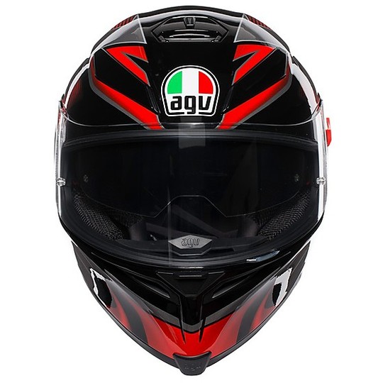 Motorcycle Helmet Integral Fiber AGV K-5 S Multi HURRICANE 2.0 Black Red