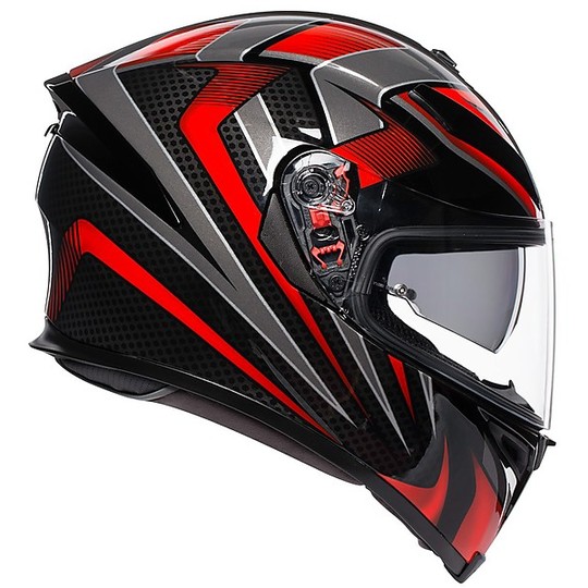 Motorcycle Helmet Integral Fiber AGV K-5 S Multi HURRICANE 2.0 Black Red