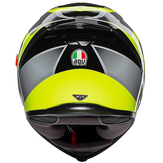 Motorcycle Helmet Integral Fiber AGV K-5 S Multi TYPHHON Black Yellow Fluo